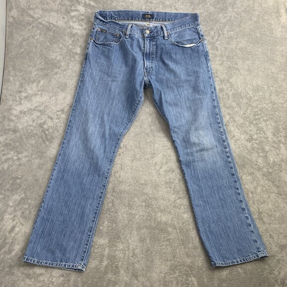 Polo Ralph Lauren Jeans Men 34x29” Blue Wash Cotton Hampton Relaxed Straight - Picture 3 of 15